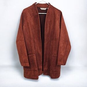 NWOT Drapers & Damons Women's Suede Reddish-brown Trench Coat- 1X